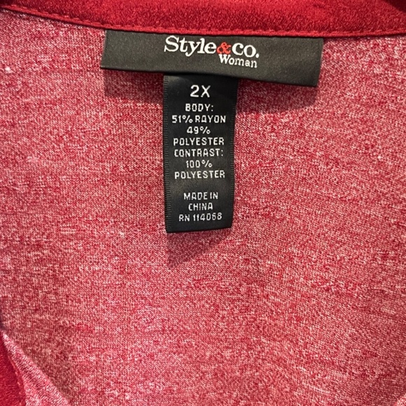 (NWT) Style & Co Women's Utility Shirt Dress, Deep Scarlet Plus Size 2X - Picture 3 of 7